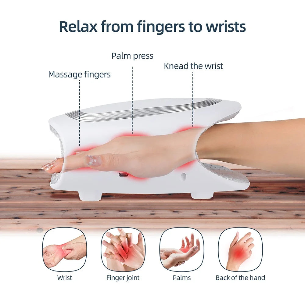 Electric Hand Massager With Compression Wireless Hand And Finger Massager Air Pressure Kneading Wrist Massager Gift for Mom Dad