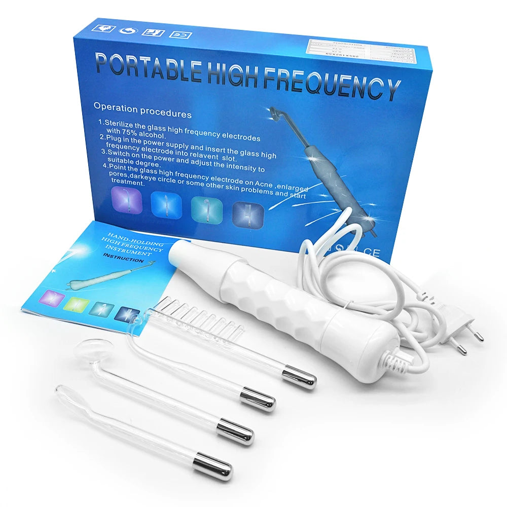 High Frequency Electrotherapy Neon Facial Skin Massage Wand for Acne Skin Rejuvenation Tightening Face Wrinkle Reducing Machine