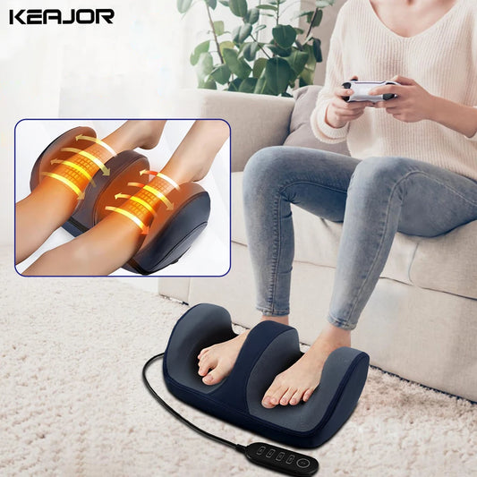 Electric Foot Massager For Plantar Leg Muscles Pain Relief Fasciitis Kneading Massage Machine For Feet Relax Calf Heat Massager