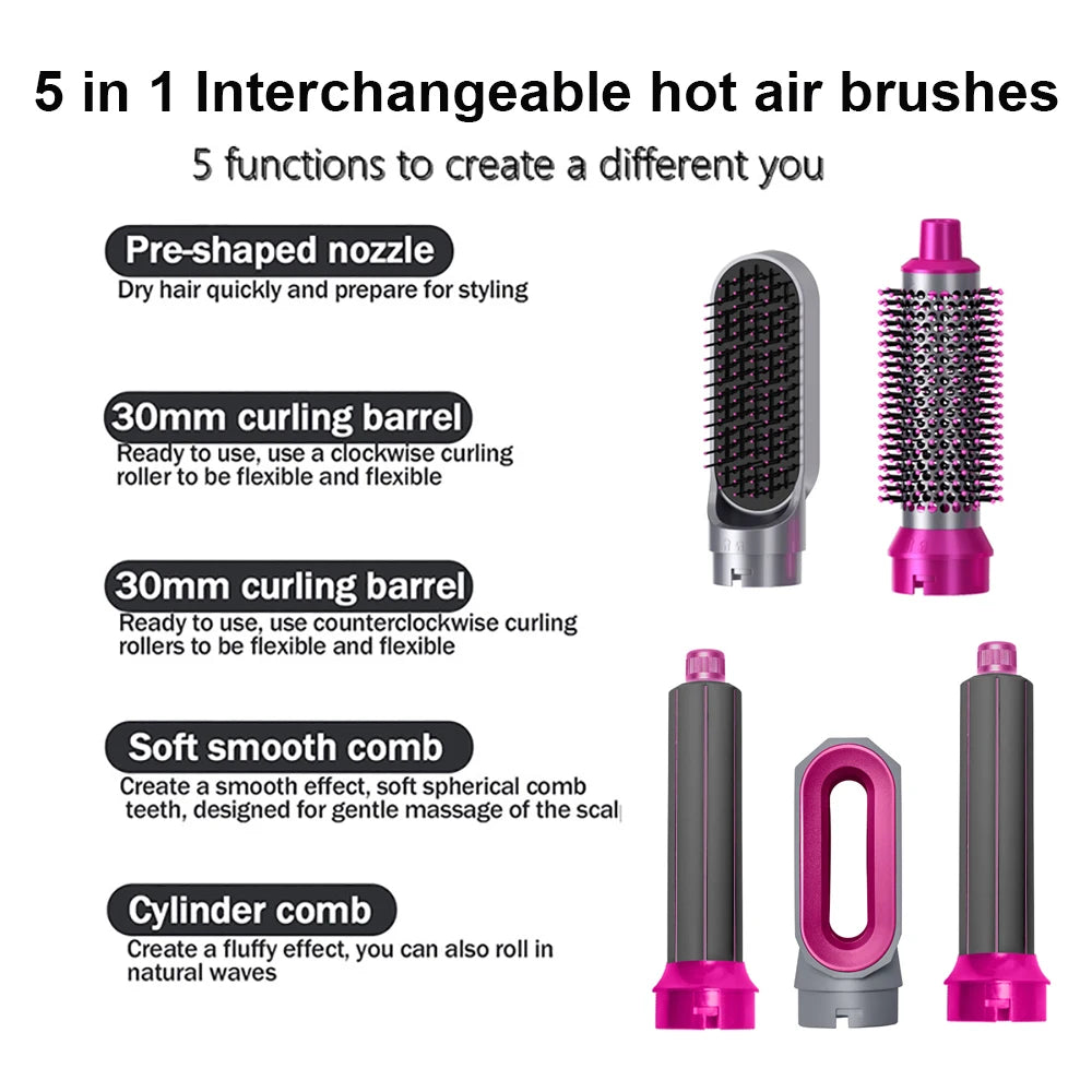 New Hair Dryer Multi Hair Styler 5 in1 Curling Iron Hair Straightener With  Hair Dryer Hair Multi Styler